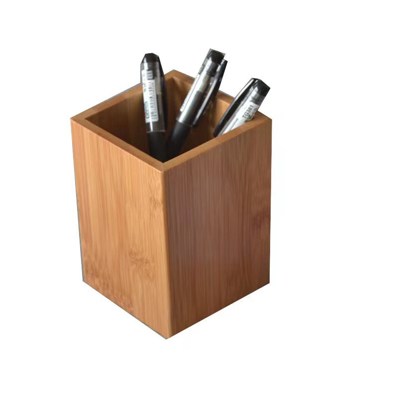 Office Supplies Student Multi-Purpose Natural Bamboo Stationery Storage Box Pen Holder Dimensional Tolerance 1mm Weight product view