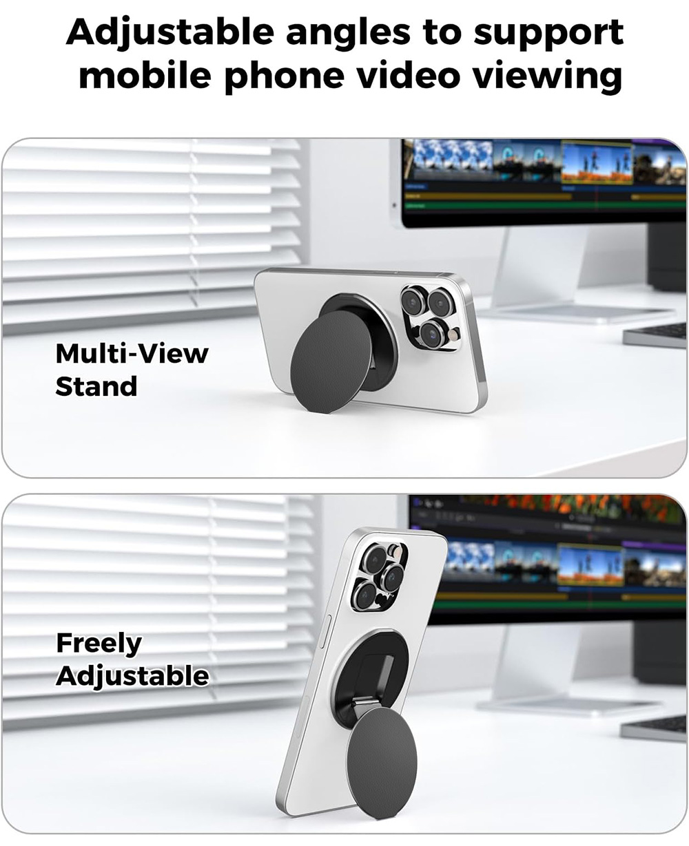 Portable Magnetic Phone Grip Stand Foldable Metal Kickstand Ring Holder in Stock Wholesale OEM detail