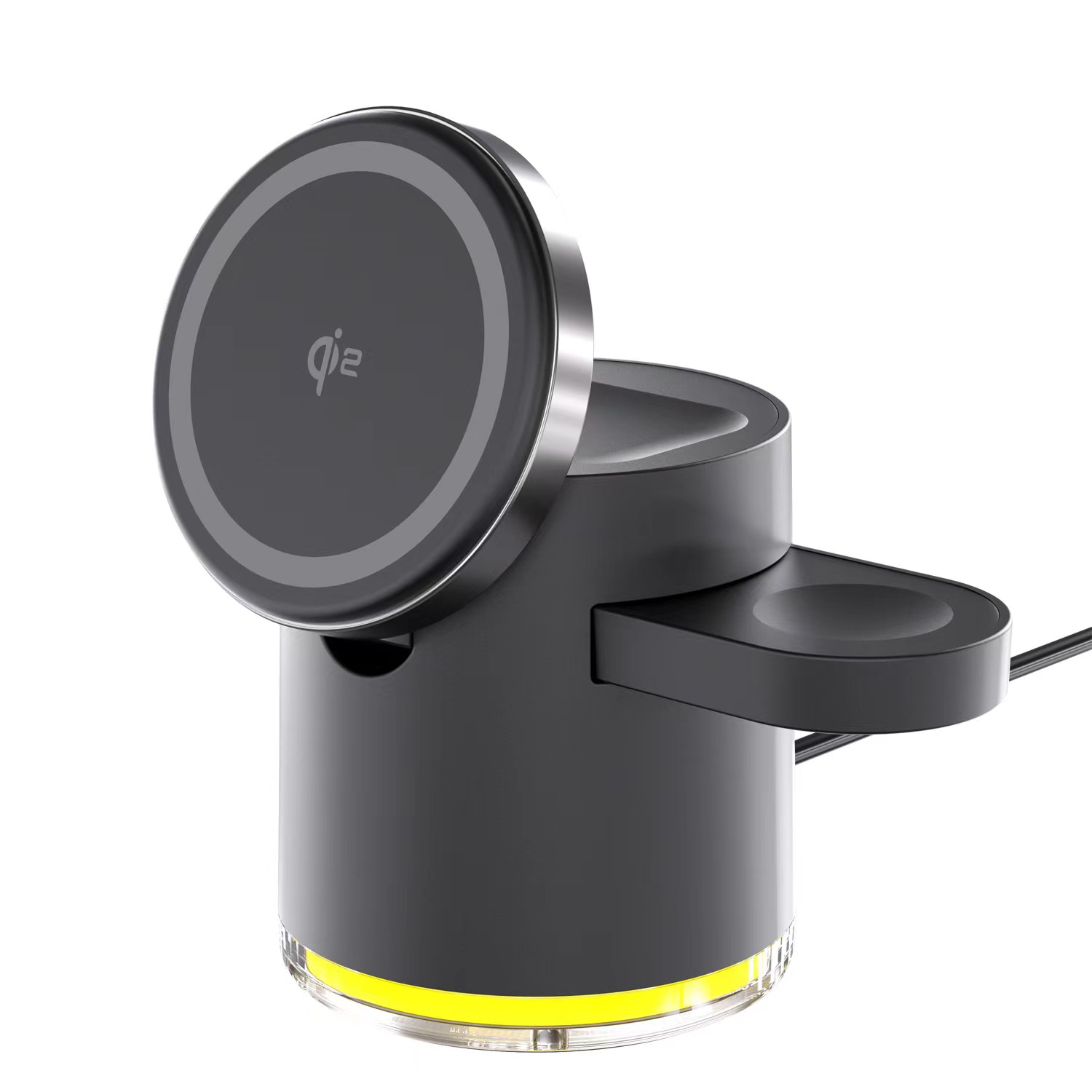 MPP Wireless Charger stand 2024 Magnetic Fast Charging Station Adjustable LED Light Wireless Phone Charger for Watch Earphone