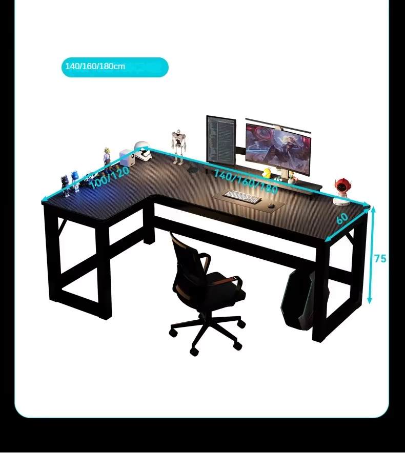 Professional Corner E-Sports Computer Desktop Home Bookshelf Combination for Bedroom/Office with Game Desk detail