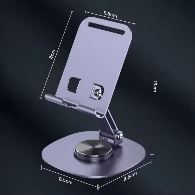 Metal Phone Stand 360 Degree Rotating Silicone Anti-Slip Desktop Holder Adjustable Foldable Mobile Stand Office Home Desk Use detail