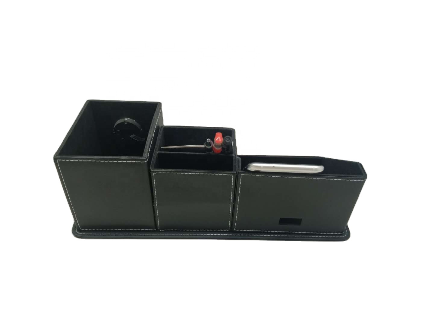 LG- B050 Premium PU Leather Multifunction Desktop Organizer Built-in Pen Holder Custom Branding Available for Office Home Use detail