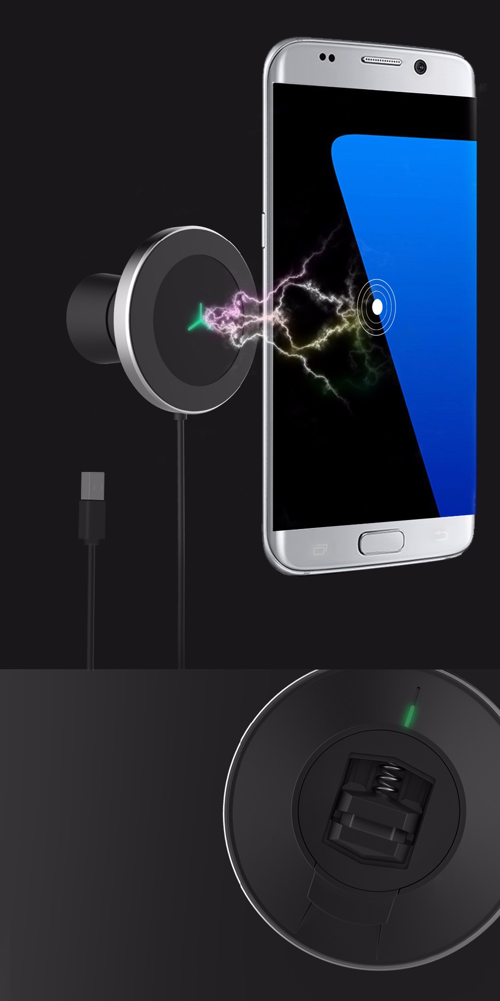 Universal Holder Multi Angle Adjustable Cell Phone Aluminium Cell Phone Holder Magnetic Stand with Wireless Charging detail