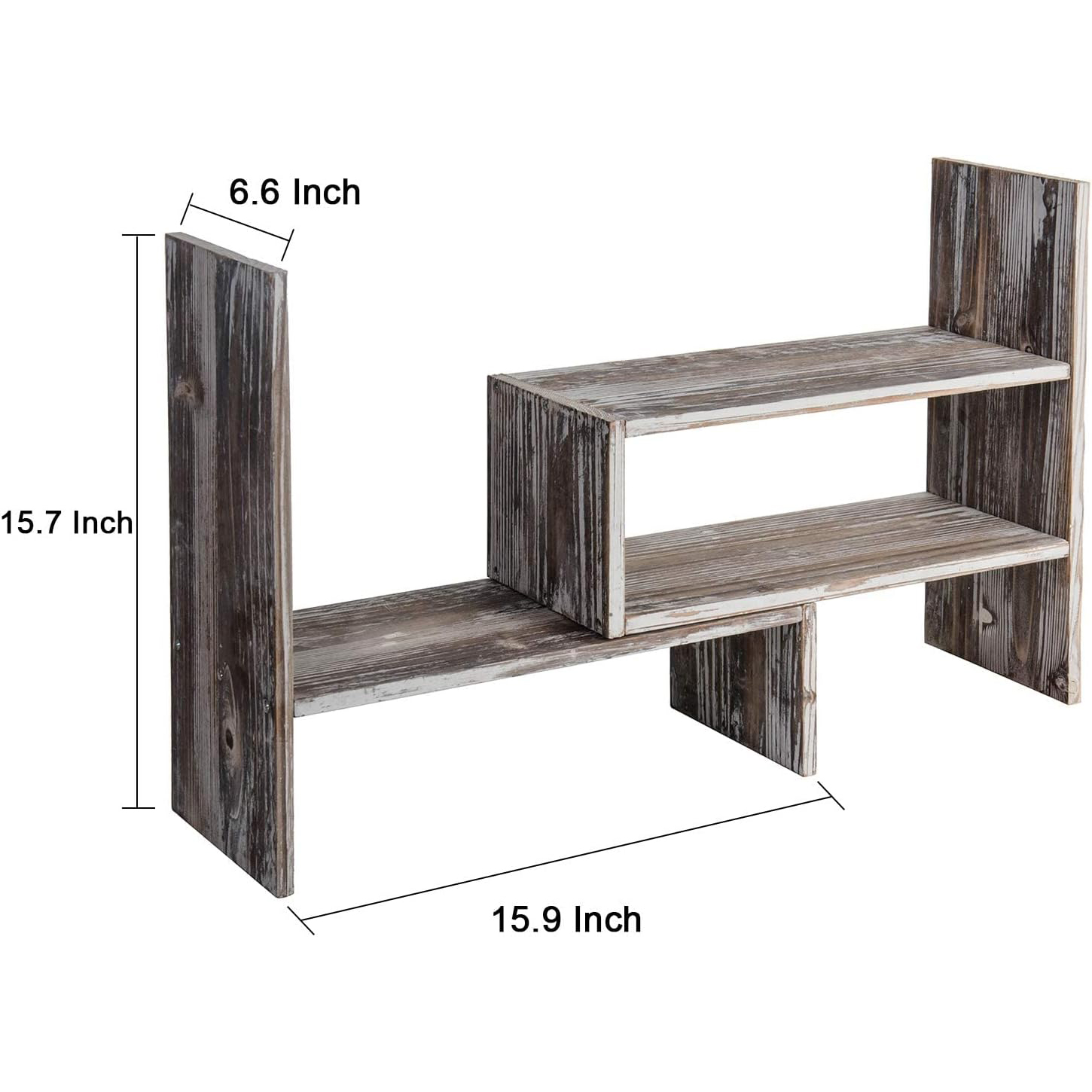 Wood Desktop Organizer Caddy - Desk Organizer Countertop Shelf Bookcase Display Stand Age detail