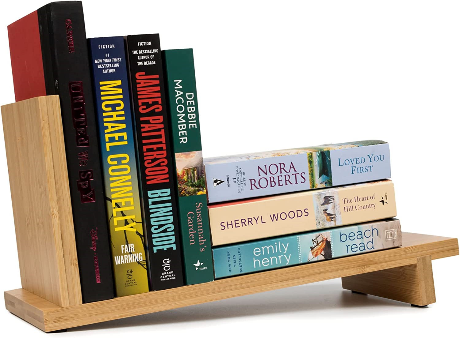Wholesale Bamboo Desktop Bookshelf 2-Layer Countertop Bookcase Display Rack Small Bookshelf Desk Supplies for Office and Home detail