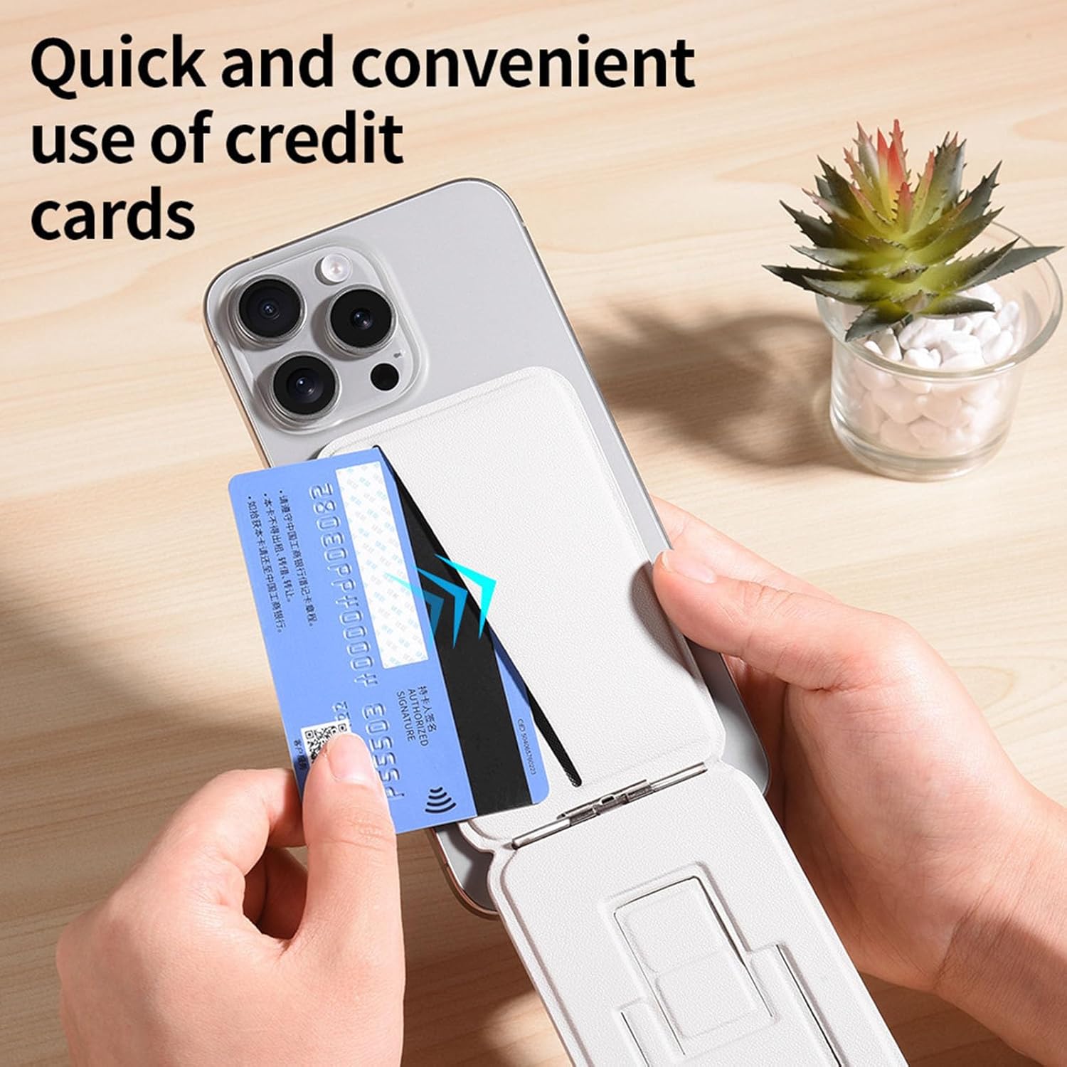 2 in 1 Phones Stand & Card Holder with Not Slip Feet for Stable Placement During Photography Meeting Stand Phones Mount product view