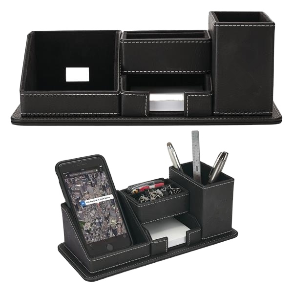 LG- B050 Premium PU Leather Multifunction Desktop Organizer Built-in Pen Holder Custom Branding Available for Office Home Use detail