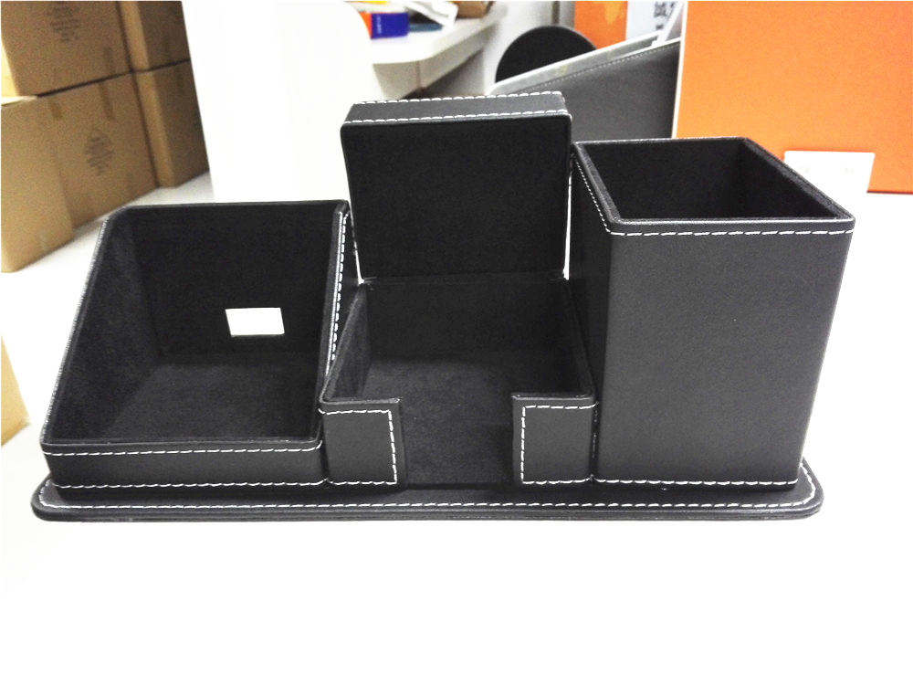 LG- B050 Premium PU Leather Multifunction Desktop Organizer Built-in Pen Holder Custom Branding Available for Office Home Use detail