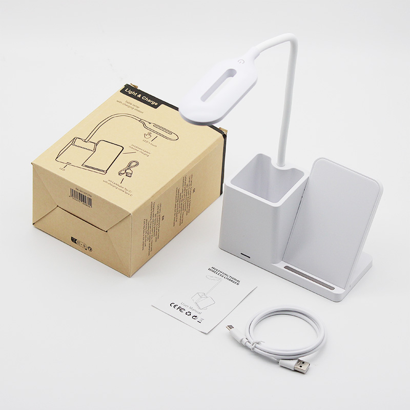 3 in 1 Pen Holder Desk Lamp and Wireless Charger 15W Phone Charger Fast Charging with Lamp With Holder for Phone product view