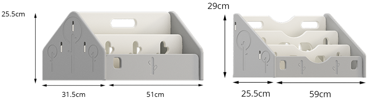 Portable Bay Window Bookshelf for Home Office Sturdy Plastic Desktop Organizer for Small Bookcase Activity Storage detail