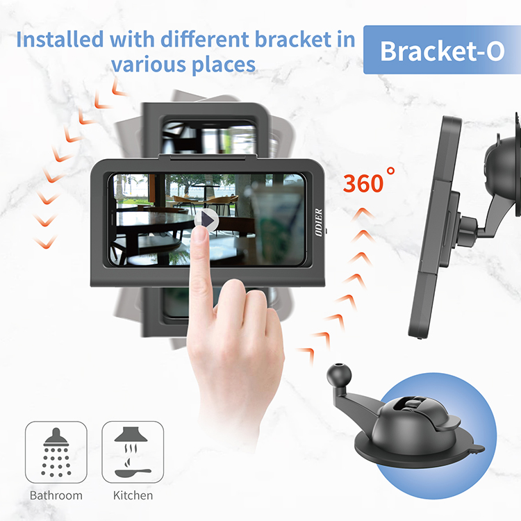 ODIER ODM Portable ABS Phone Holder Waterproof Motorbike Car Cellphone Stand Electric Motor Bicycles Compatible Box Packaging detail