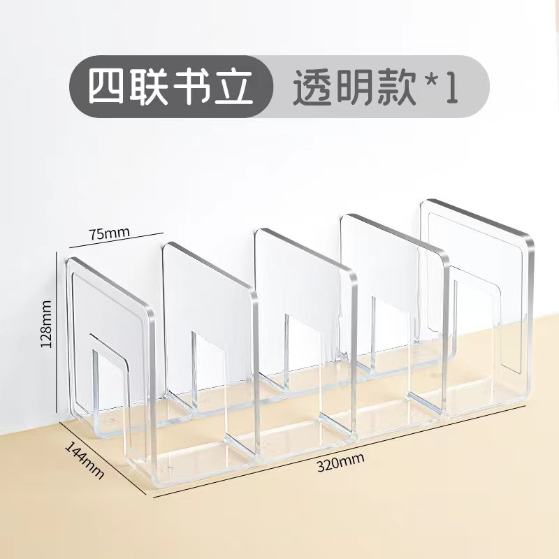 Transparent Acrylic Bookstand Desktop Bookshelf Book Storage Desk Shelving Display Shelf Wholesale product view