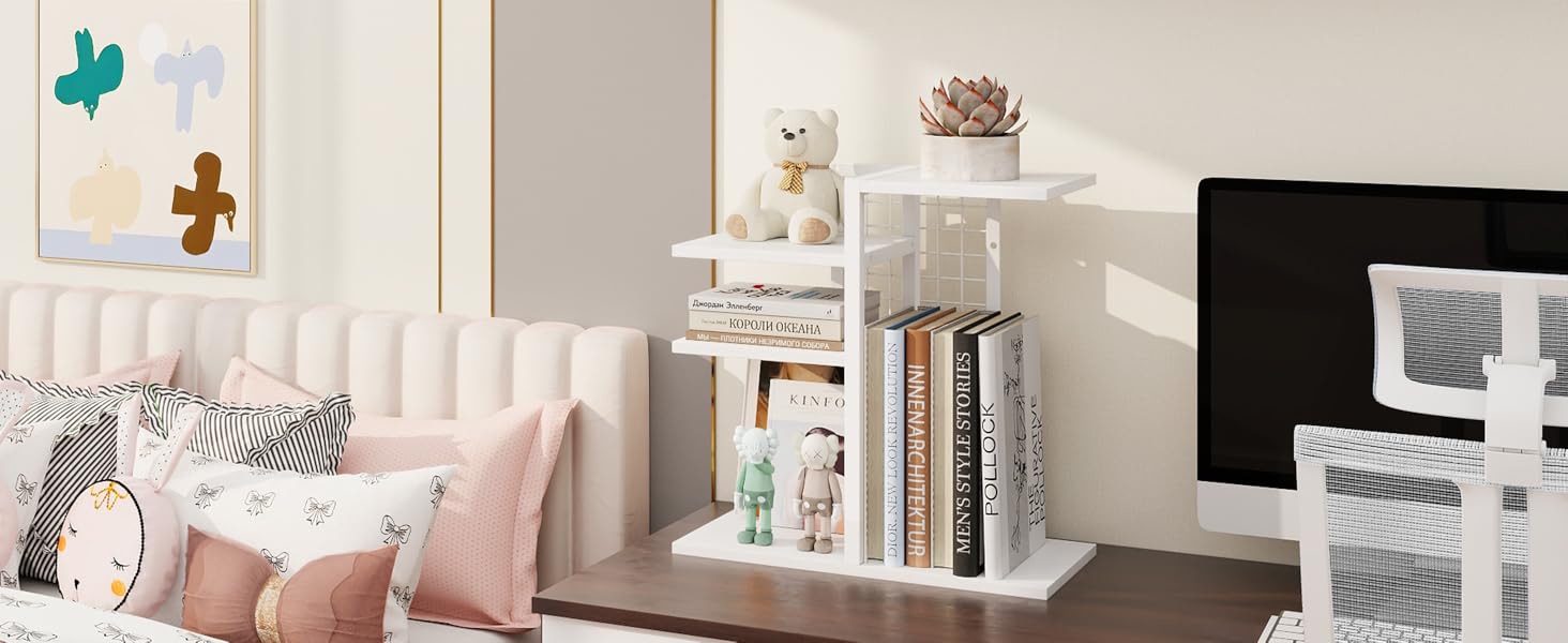 Standing Type 4-Layer Wooden Adjustable Non-Folding Desktop Storage Rack & Bookshelf for Storage Organization detail