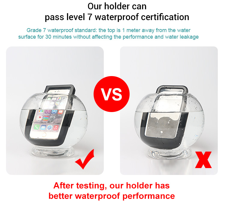 ODM ABS Waterproof Motorcycle Phone Holder Adjustable Height Dustproof Flexible Stand for Riding Car Shower Desk 4-7 Inch Holder detail