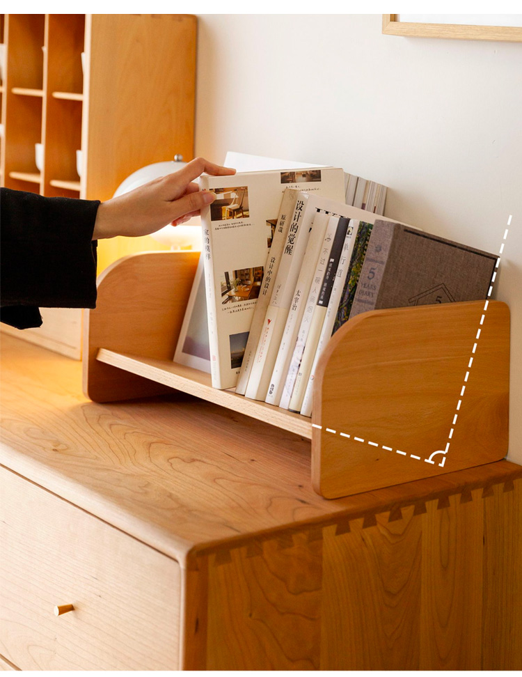 Simple Student Multipurpose Desktop Bookshelf Desk Bookcase Wooden Office Bookrack detail