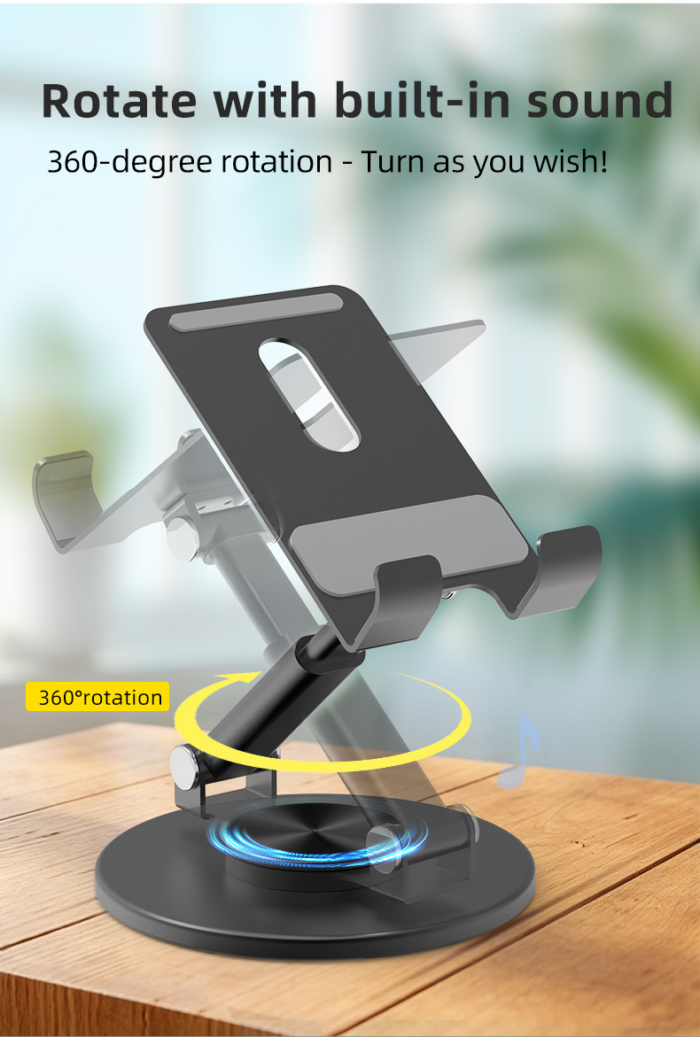 Anti-slip Foldable Aluminium Alloy Desk Phone Stand Tablet Holder Mobile Phone Holders with Adjustable Height detail