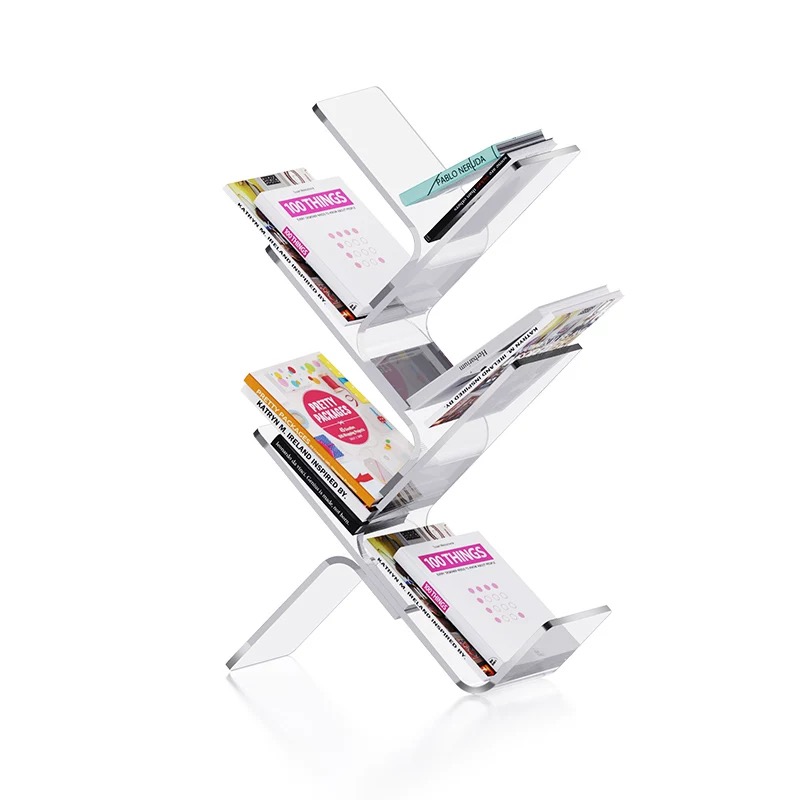 Acrylic Bookshelf Tree-Shaped Desktop Storage Rack Floor-Standing Children's Bookshelf Creative Reading Bookshelf detail