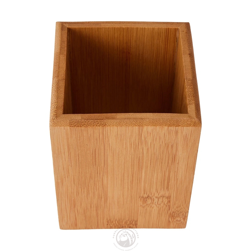Multi-Purpose Bamboo Wood Desk Organizer Pen and Pencil Cup Holder Stand Premium Desktop & Drawer Accessory detail