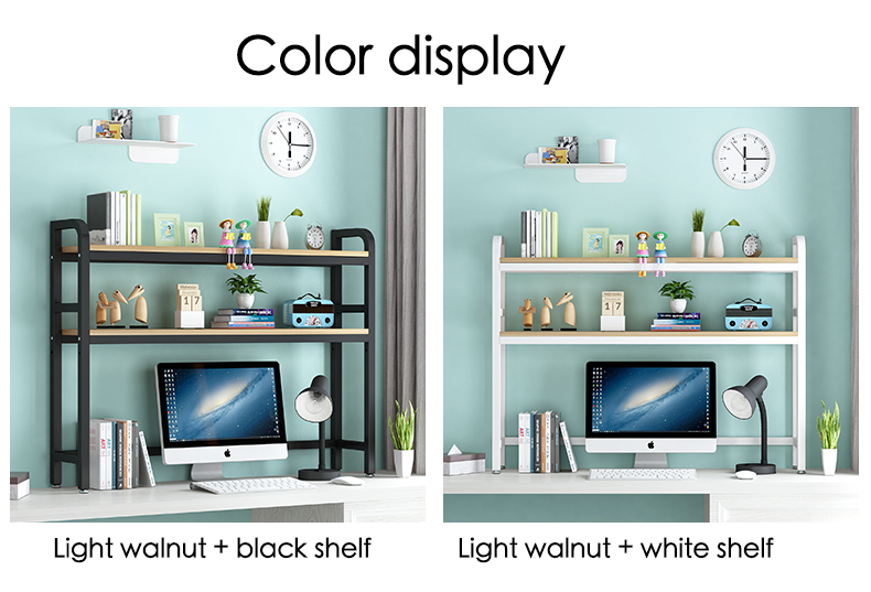Custom Desktop Bookshelf With Grid Storage Shelves Desktop Multilayer Shelves Student Computer Desk Rack Bookcase detail