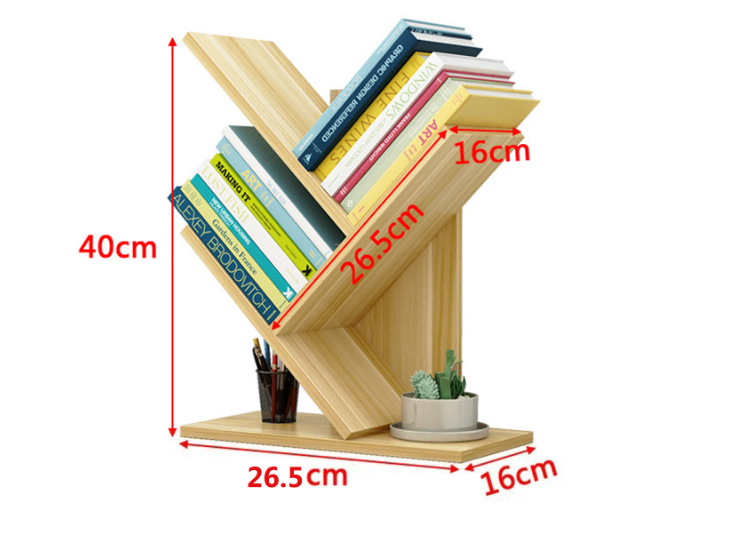 Simple Tree Desktop Bookshelf Organising Children's Books on the Desk Storage Shelves Office Students Modern Style Custom detail