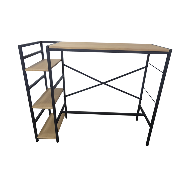 Durable Mini Desktop Desk Combined Writing Bookshelf Unit Minimally Designed Office Home Computer Desk Metal Wood for Bedroom product view
