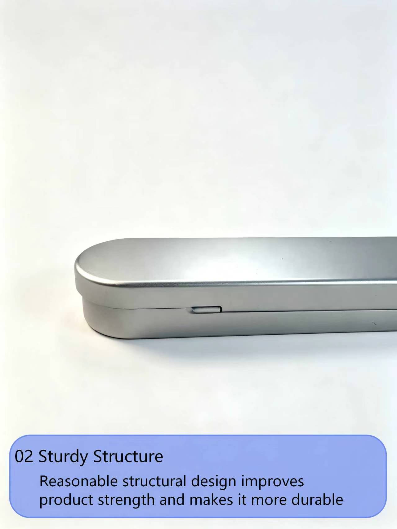 Oval Tin Box Eco-Friendly Recyclable Long Metal Pen Box Customized Logo Office Stationery & Business Gift Storage Wholesale detail