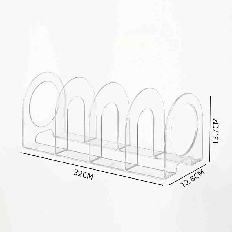 Multi Function Desktop Decorative Book Organizer File Holder Clear Plastic Bookshelf for Home product view