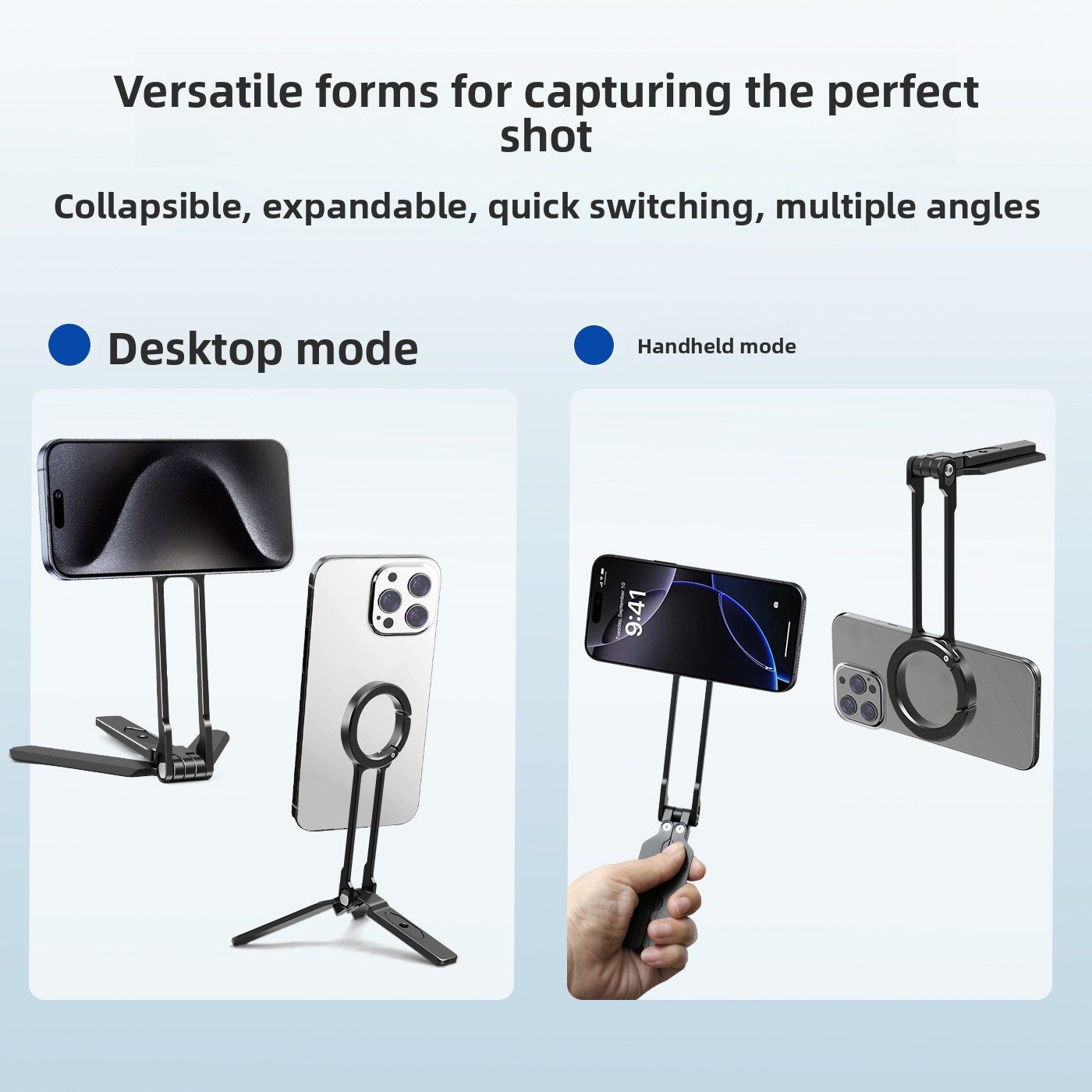 New Flexible Dashboard Mount Portable Folding Magnetic Phone Stand Aluminum Alloy for for Compatible Private Mold for Desk product view