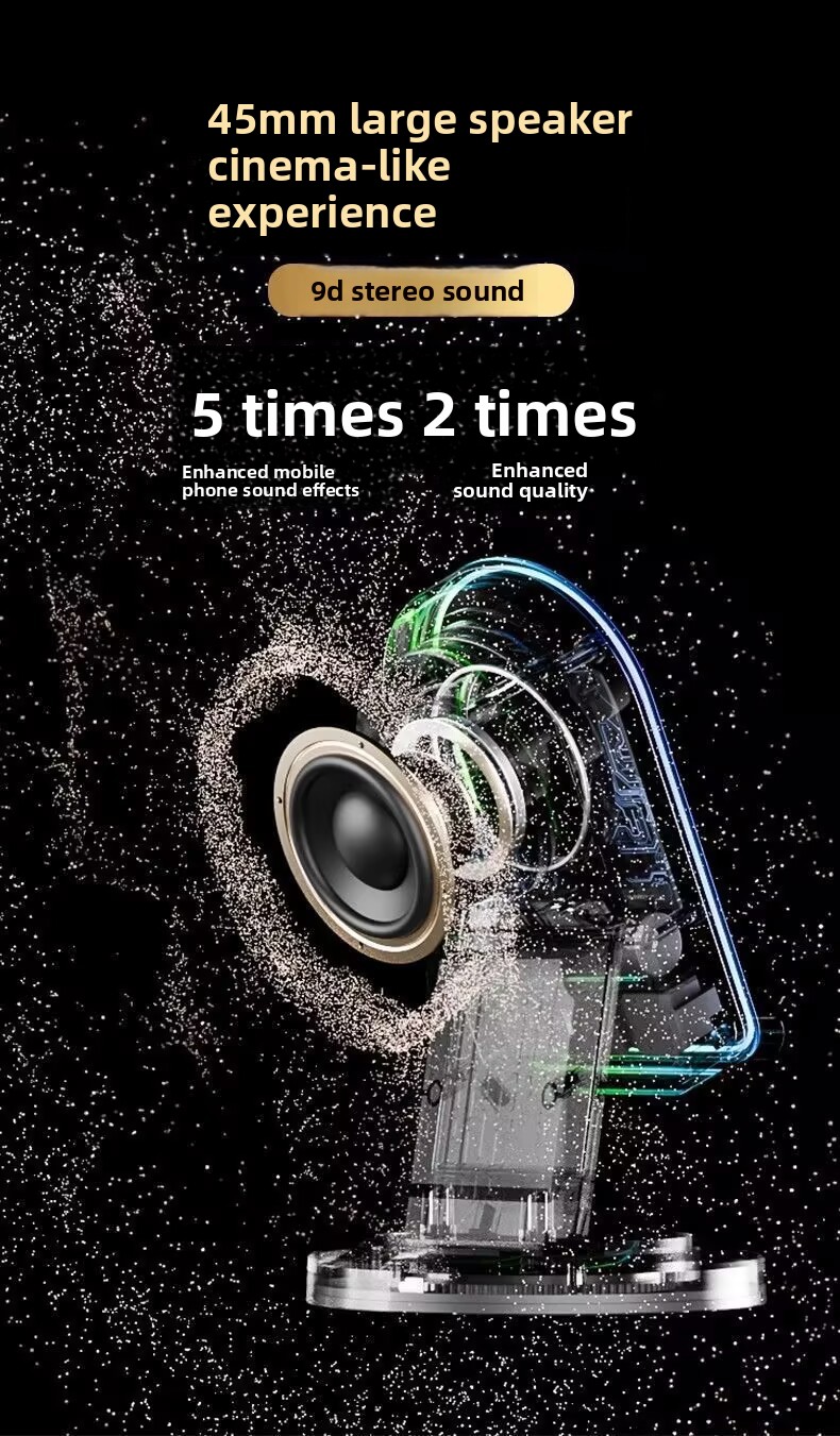 2 in 1 Induction Mobile Phone Holder Button HD Sound Phone Stand Ambient Light Non-Slip Wireless BT Speaker Stand Desktop detail