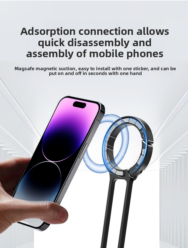 New Flexible Dashboard Mount Portable Folding Magnetic Phone Stand Aluminum Alloy for for Compatible Private Mold for Desk detail