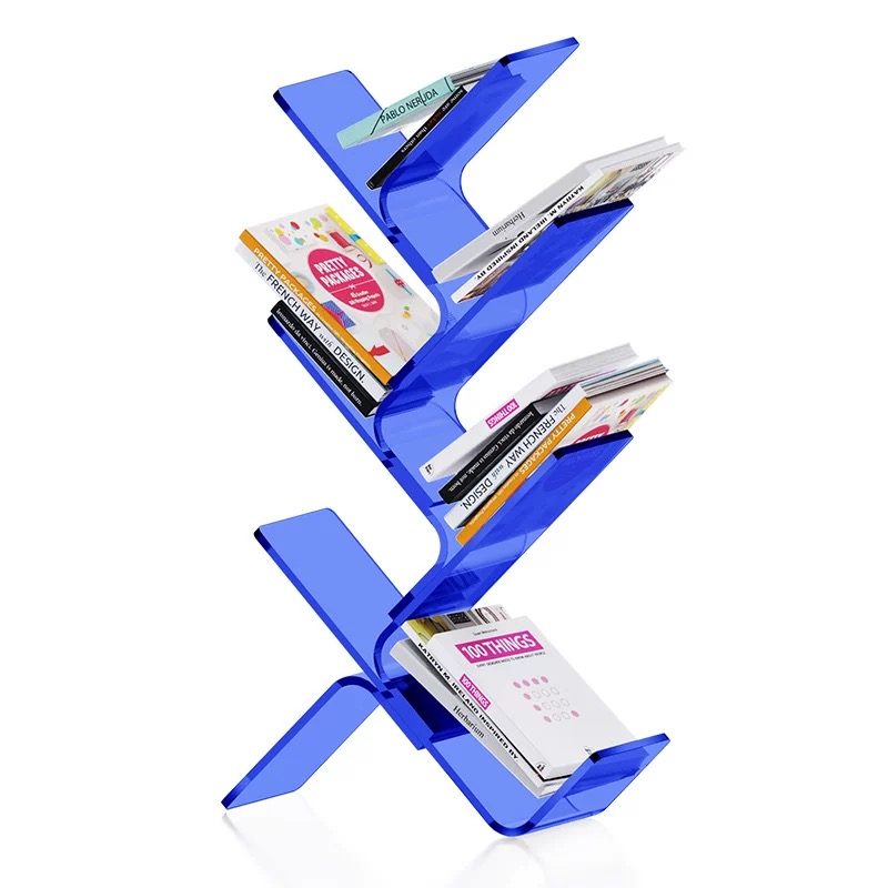 Acrylic Bookshelf Tree-Shaped Desktop Storage Rack Floor-Standing Children's Bookshelf Creative Reading Bookshelf detail