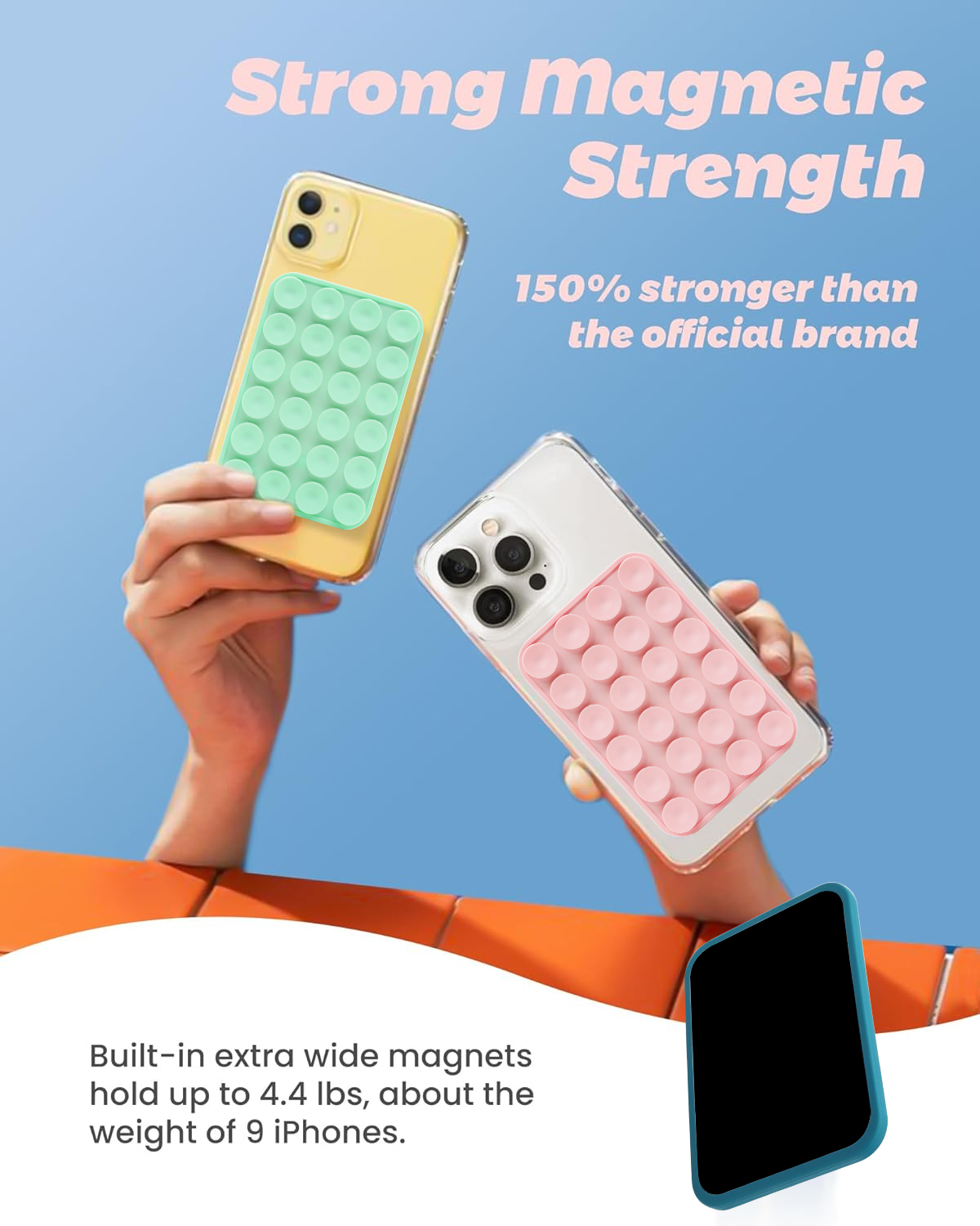 Magnetic Suction Phone Holder for MagSafe Case Silicone Adhesive Grip Stand for iPhone Removable Hands-Free Selfie iPhone Case detail