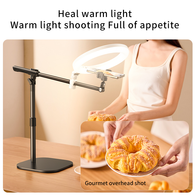 ZHIQING F7 Carbon Steel Aluminum Tabletop Shooting Bracket, Foldable Overhead Phone Stand with Remote for Calligraphy Recording detail