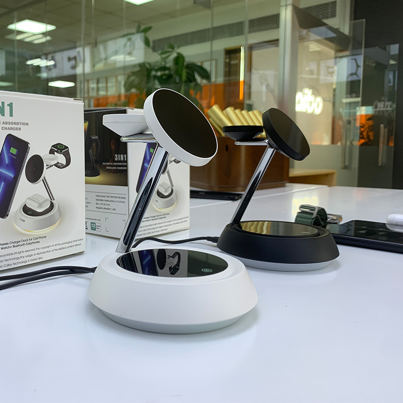 Best Selling Multifunctional Magnetic Phone Holder 3 in 1 Wireless Charger Stand for IPhone product view