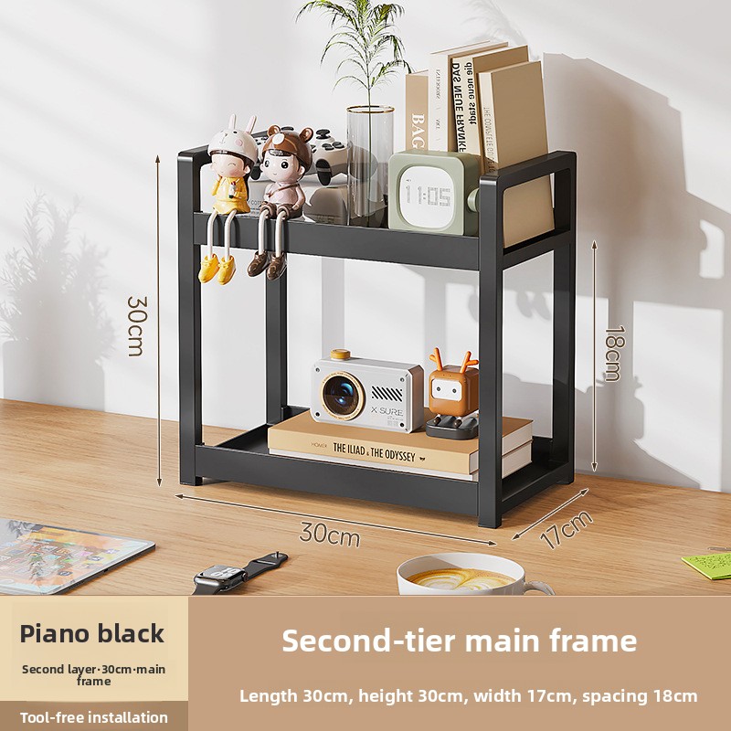 Desktop Shelf Three-Layer Standing Type Bookshelf Student Desk Storage Rack Office Computer Desk for Living Room product view