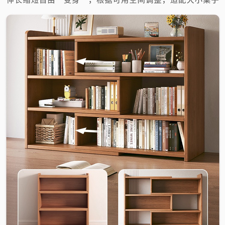 Bamboo Wood Multi-Layer Desktop Bookshelf Small Storage Rack Organizer for Office Home Student Study Bookcase Custom Logo OEM product view
