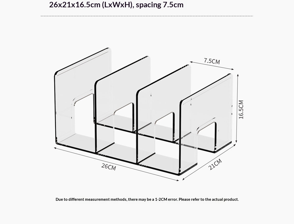 Desktop Bookshelf Transparent PET Simple Rectangle Student Desk Storage Rack Office Dormitory File Storage Made in China detail
