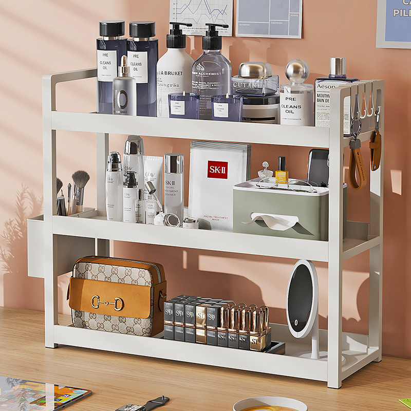 Desktop Shelf Three-Layer Standing Type Bookshelf Student Desk Storage Rack Office Computer Desk for Living Room product view
