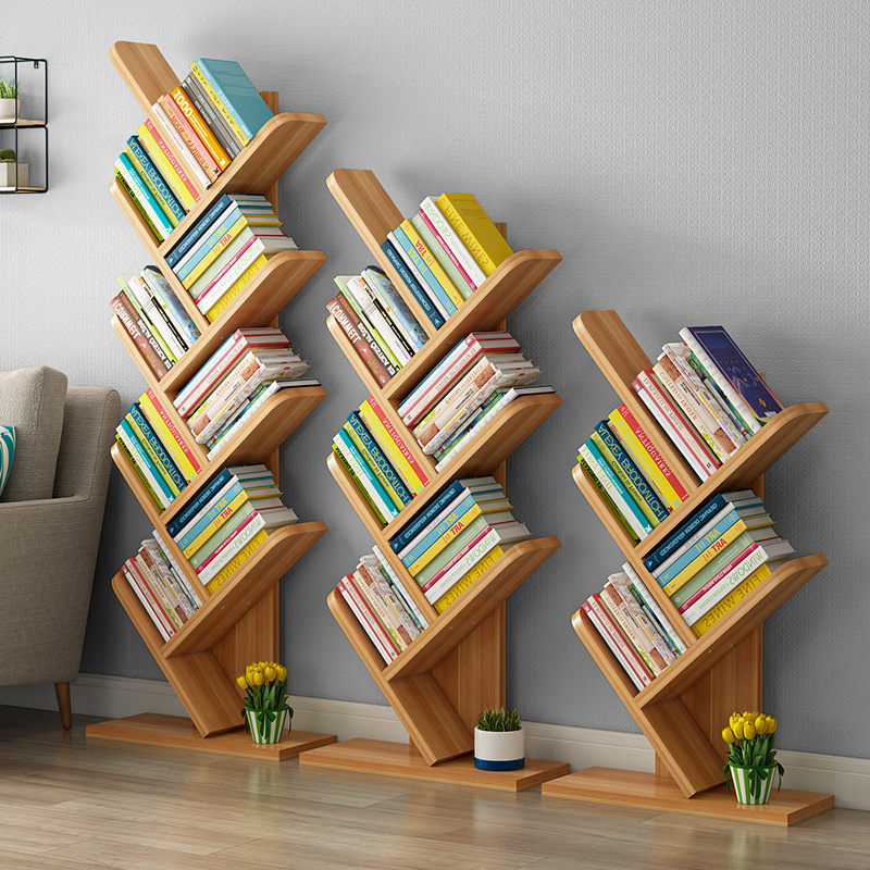 HOSTK Home Office Multi Tiers Natural Multiple Customization Desktop Bookcase Storage Adjustable Bookshelf Bamboo