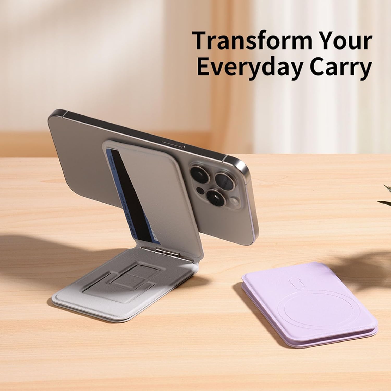 2 in 1 Phones Stand & Card Holder with Not Slip Feet for Stable Placement During Photography Meeting Stand Phones Mount detail