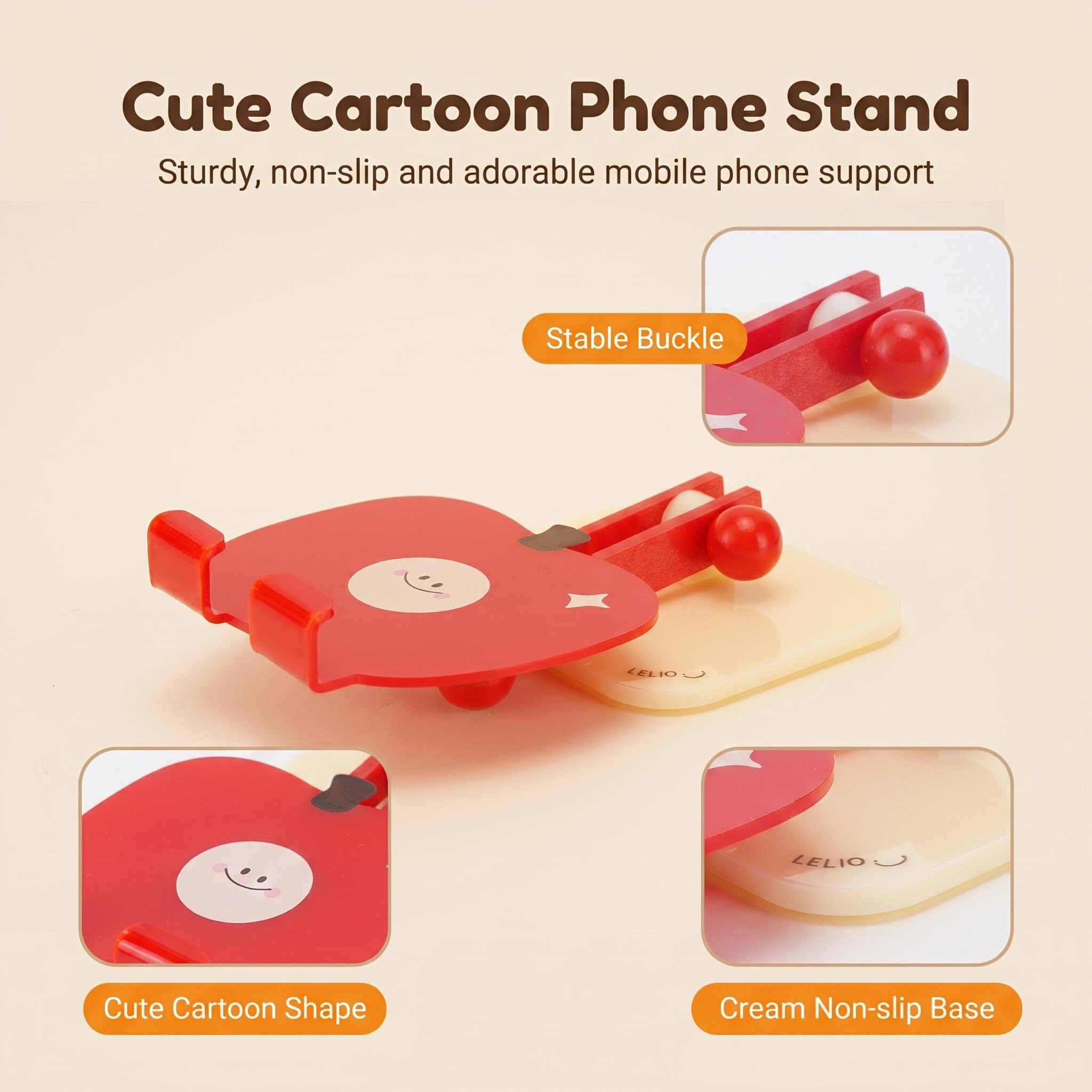 Factory Customization Acrylic Red Apple Phone Holder Adjustable Foldable Universal Phone Tablet Stand for Home Office Gift product view