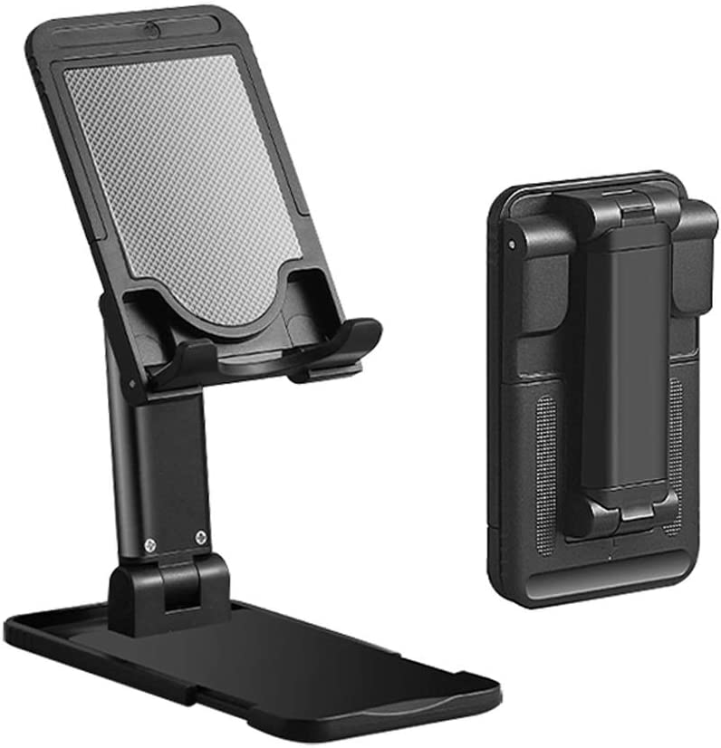 Dual Folding Cell Phone Stand Fully Adjustable Foldable Desktop Phone Holder Cradle Dock for Phone 14 13 12 11 Pro detail