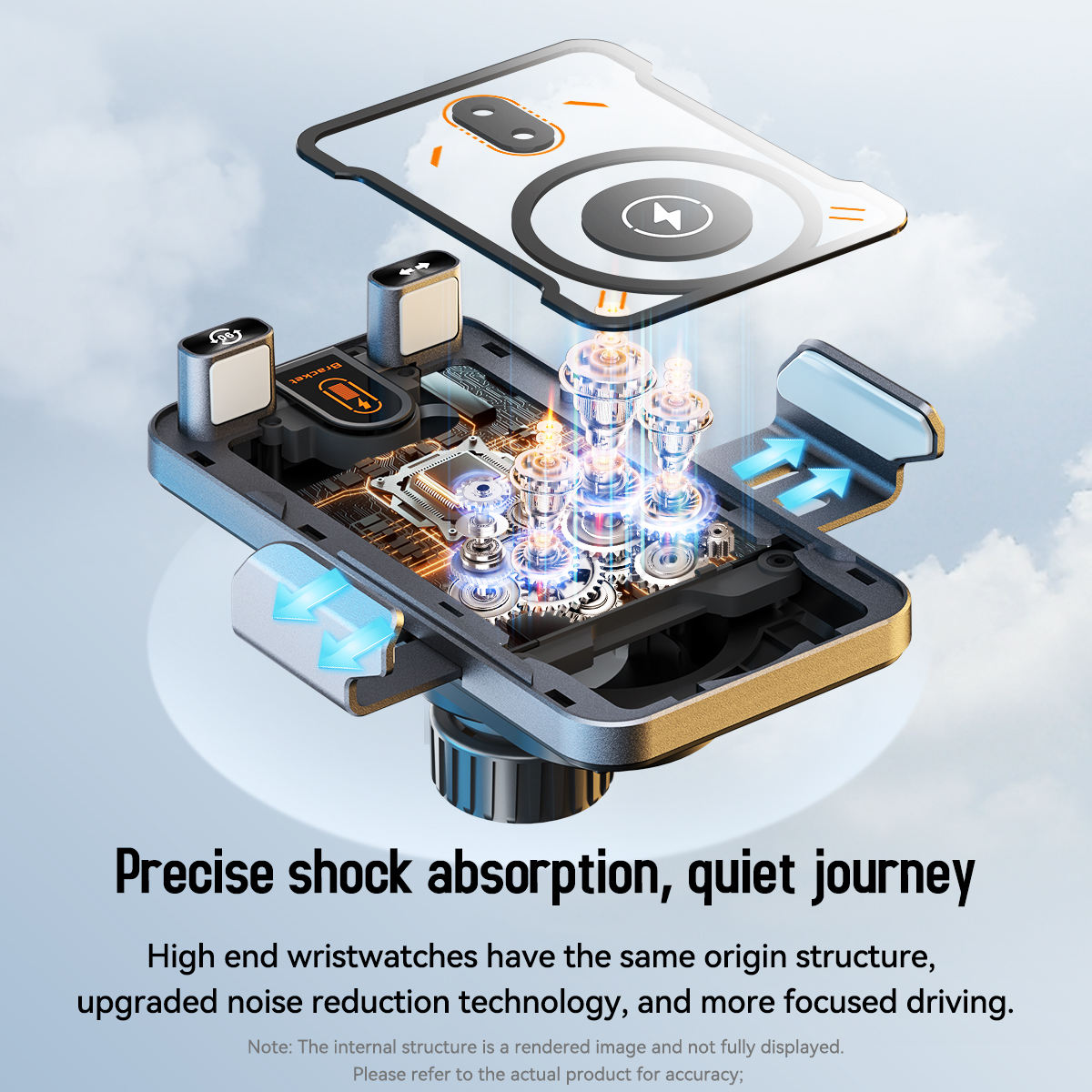 15W Wireless Fast Charging Car Phone Holder, 360° Rotatable Air Vent Mount, Universal ABS Smartphone Stand product view