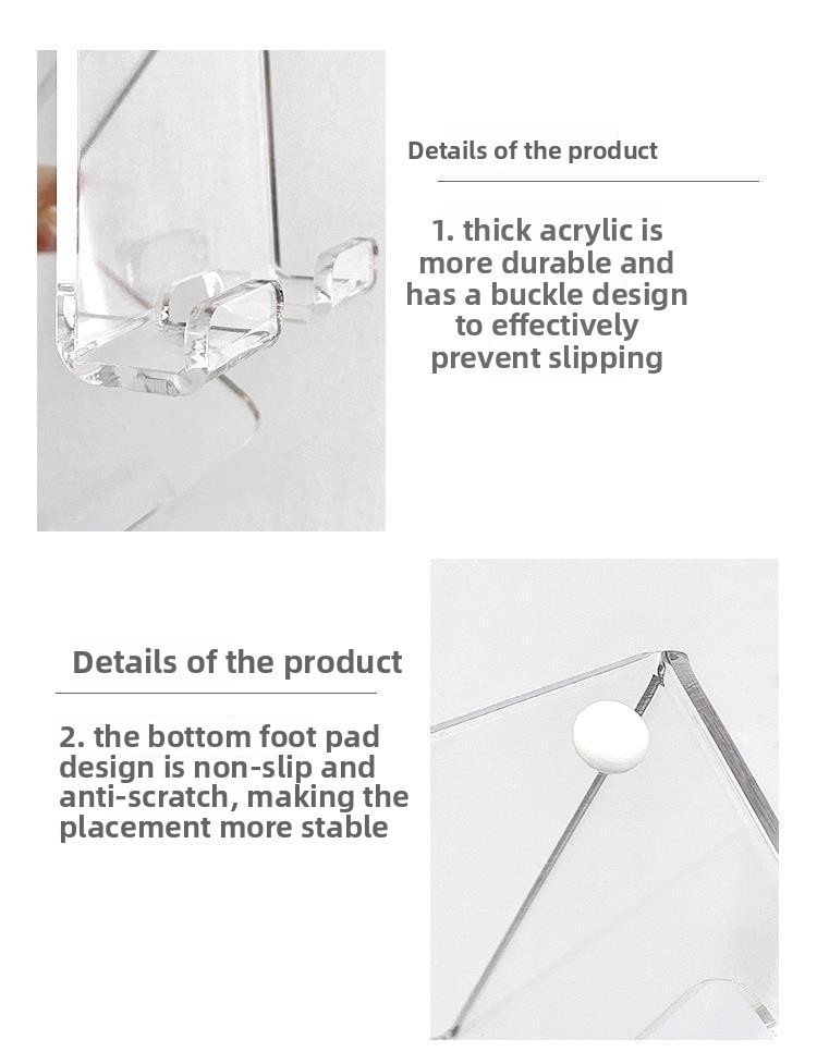 Transparent Acrylic Display Stand Creative Desktop Cross-Border Design Wholesale Enterprise Advertising Customization for Phone detail