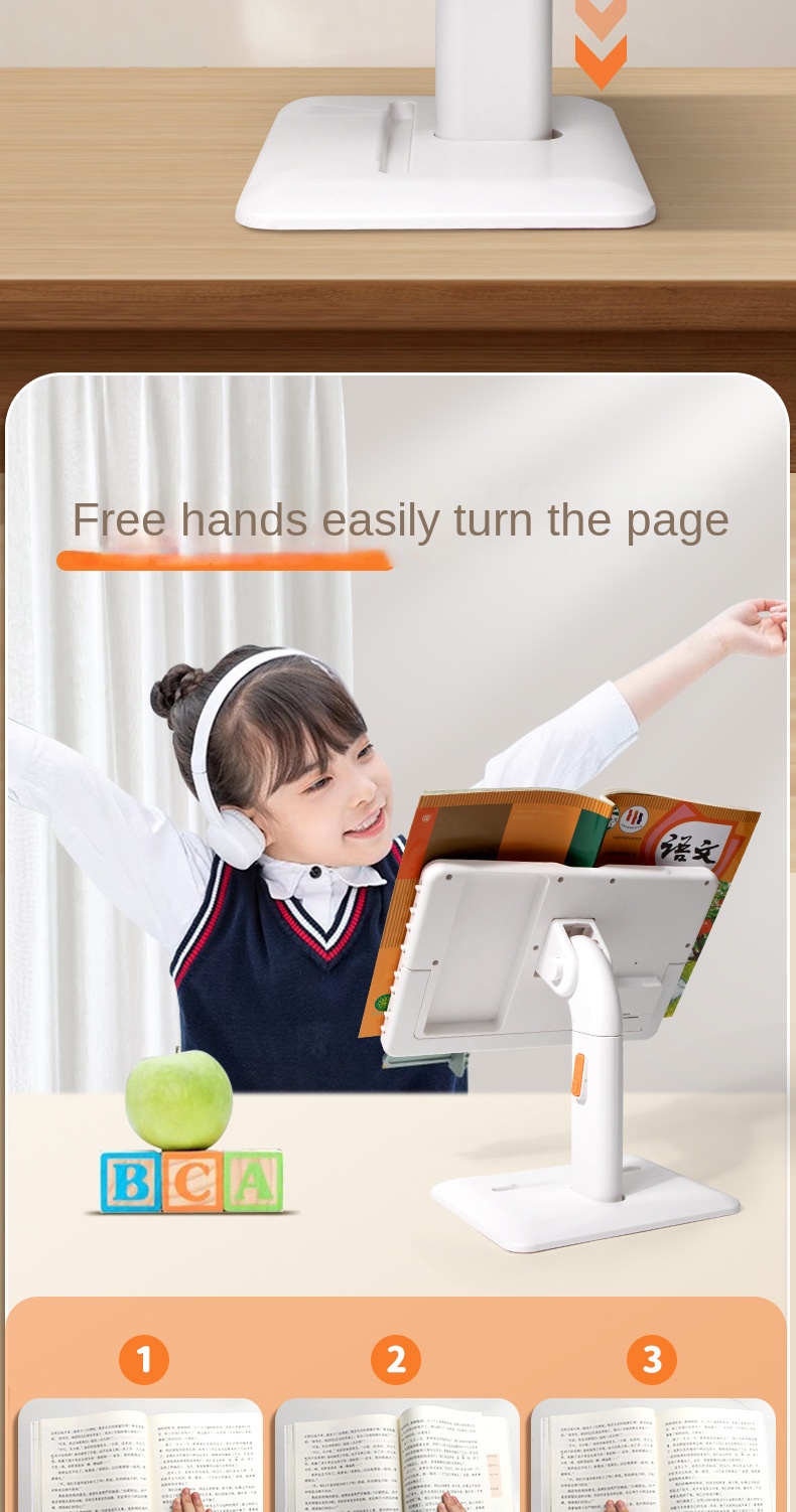 Adjustable Plastic Pin-Card Desktop Reading Rack Multi-Function Self-Discipline Bookshelf for Students Children Bookends detail
