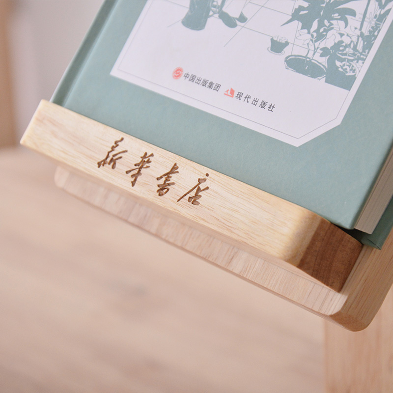 Custom Adjustable Angle Wooden Book Display Stand, Double Layer Desktop Bookshelf Rack for Library Bookstore Office Home detail