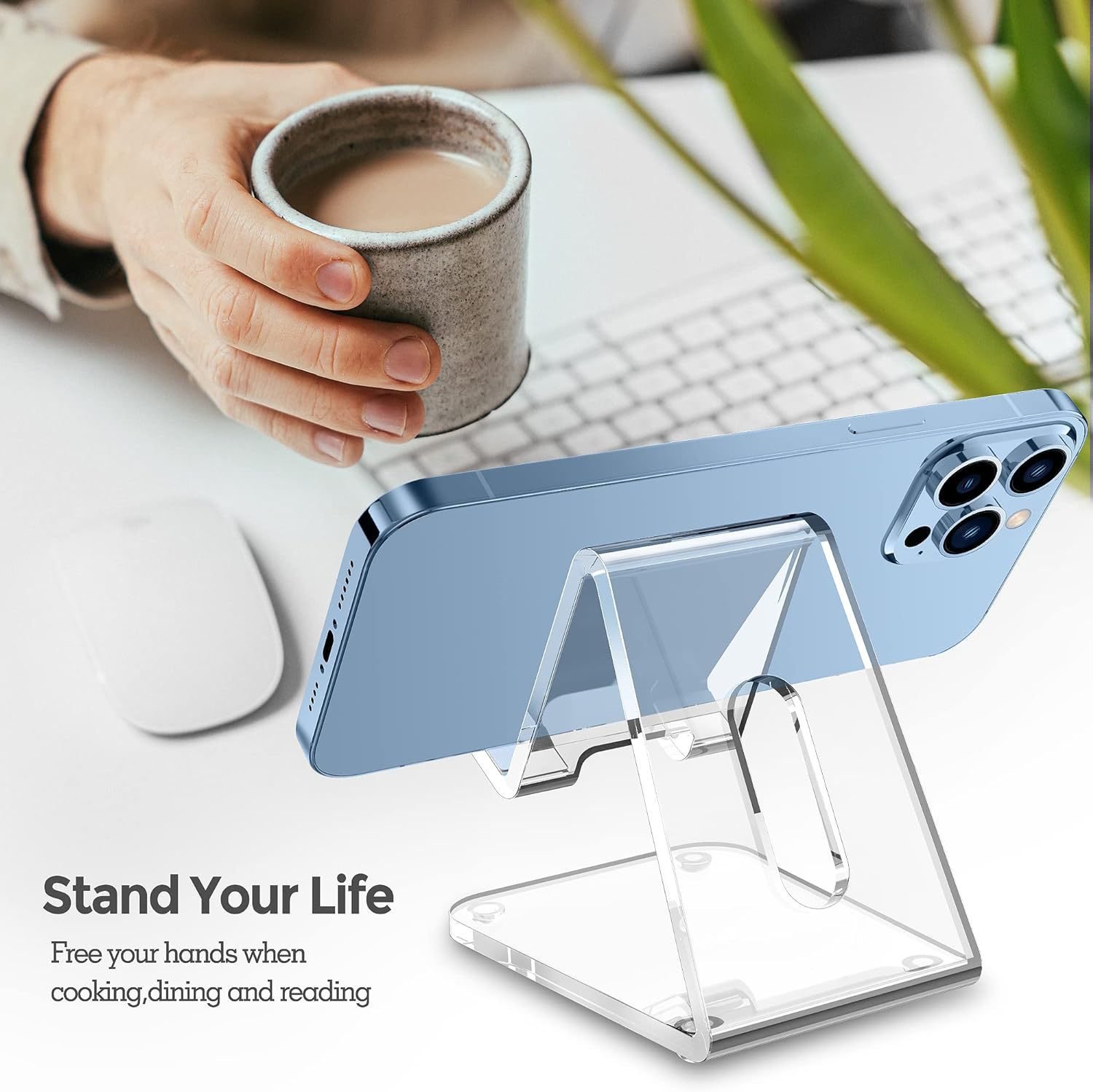Transparent Acrylic Display Stand Creative Desktop Cross-Border Design Wholesale Enterprise Advertising Customization for Phone detail