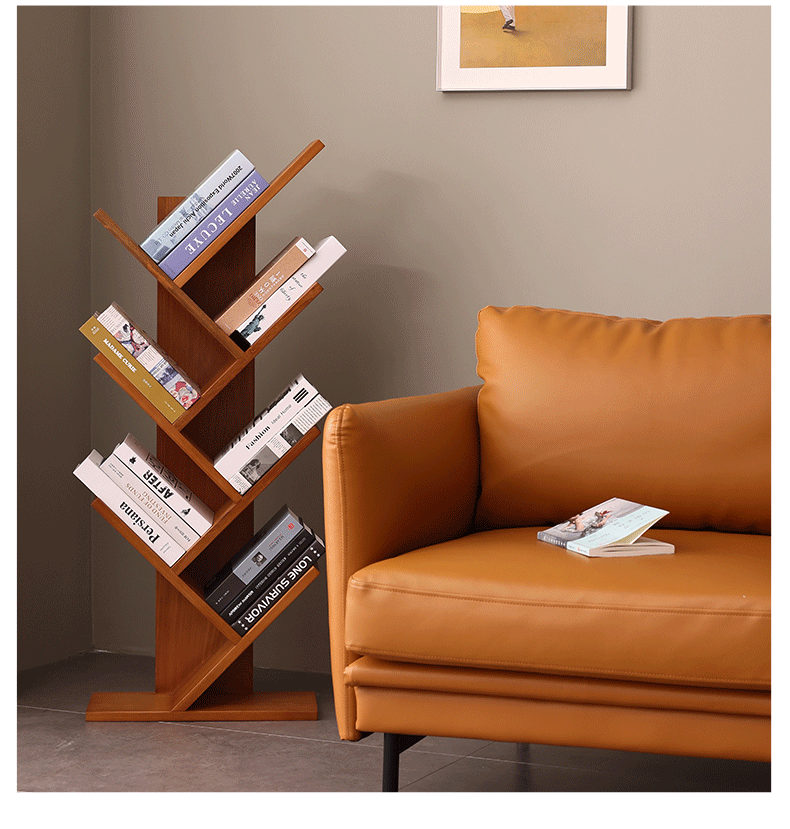 HOSTK Home Office Multi Tiers Natural Multiple Customization Desktop Bookcase Storage Adjustable Bookshelf Bamboo product view