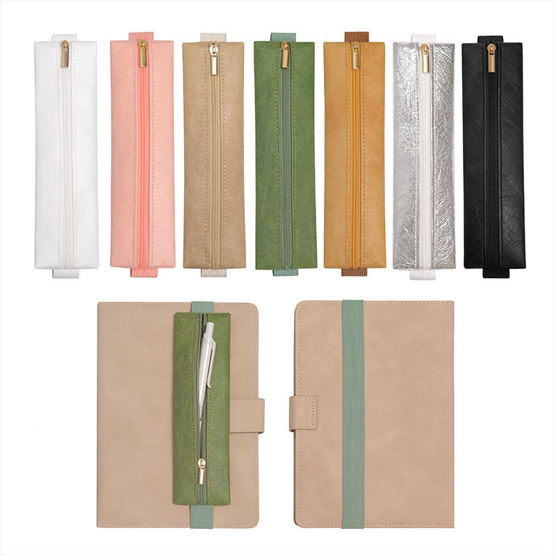 GF/OEM GFS-5132 Pencil Case Elastic Band Notebook Pen Holder Portable Dupont Paper Zipper Waterproof School Office Use 19.5x5cm detail