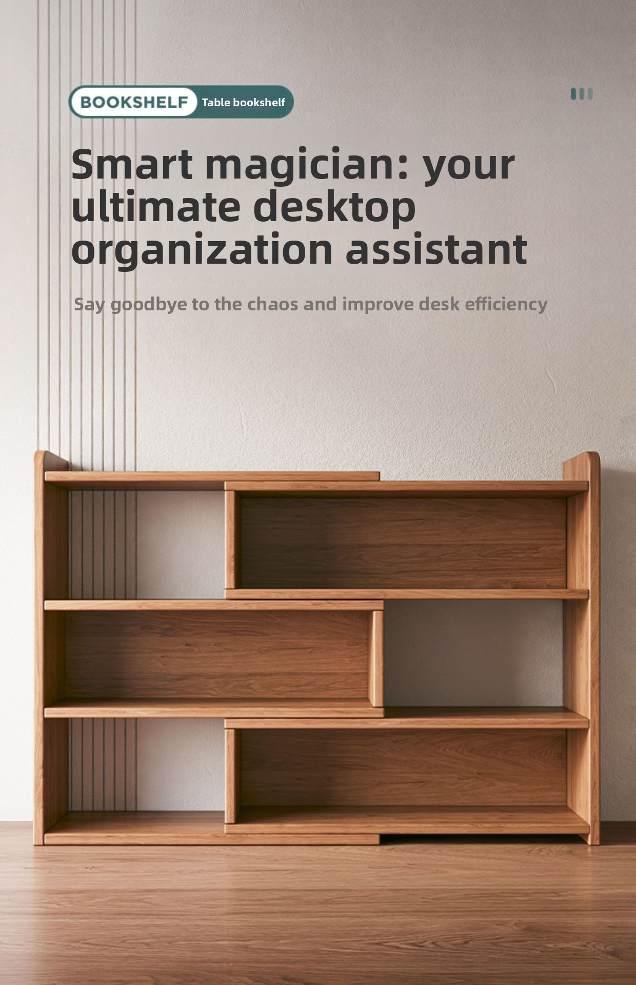 Bamboo Wood Multi-Layer Desktop Bookshelf Small Storage Rack Organizer for Office Home Student Study Bookcase Custom Logo OEM detail